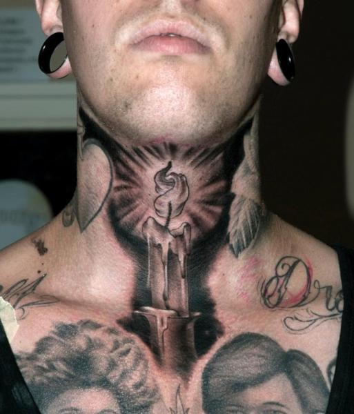Realistic Neck Candle Tattoo by Dark Art Tattoo