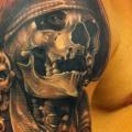 Shoulder Skeleton Pirate Hat tattoo by Dark Art Tattoo