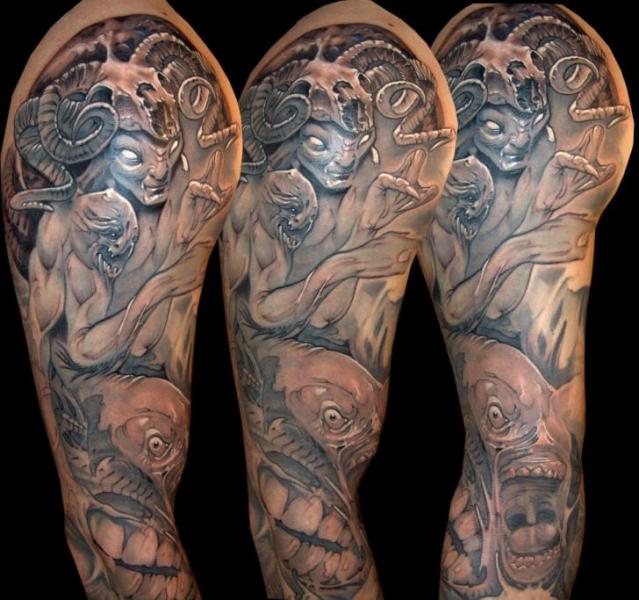 Fantasie Monster Sleeve Tattoo von Dark Art Tattoo