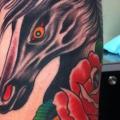Arm Old School Pferd tattoo von Chad Koeplinger