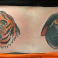 tatuaje Old School Tigre Vientre Pantera por Chad Koeplinger