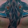 tatuaje Pecho Old School Elefante Vientre por Chad Koeplinger