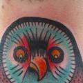 New School Neck Owl tattoo by Chad Koeplinger