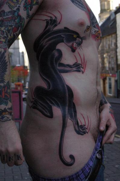 Tatuaje Old School Lado Pantera por Chad Koeplinger