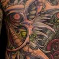 Biomechanical Chest Side Belly Sleeve tattoo by Analog Tattoo