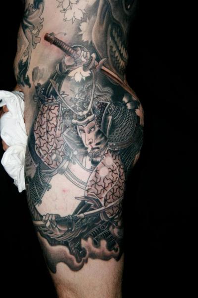 Side Japanese Samurai Butt Tattoo by Analog Tattoo