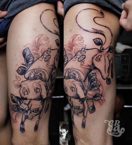 Arm Fantasy Fox Tattoo by Morbida Tattoo