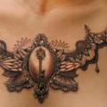 Breast Key Lace tattoo by Morbida Tattoo