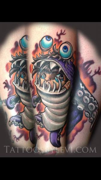 Arm Fantasy Children Fish Tattoo by Levy Hilton