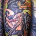 Arm Fantasy Crow Hat tattoo by Levy Hilton