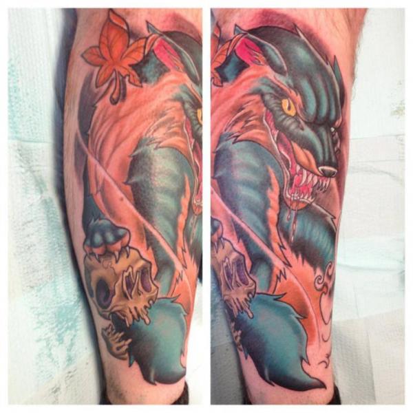 Arm Fantasy Wolf Tattoo by Levy Hilton