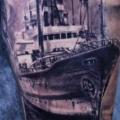 Arm Realistic Ship tattoo by Ivan Yug