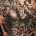 tatuaje Fantasy Cráneo Espalda Monstruo por Ivan Yug