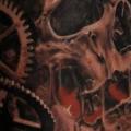 Shoulder Clock Skull tattoo by Ivan Yug