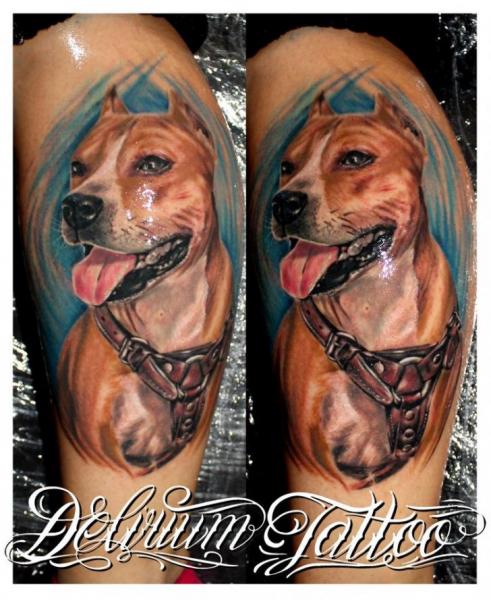 Tatuaggio Spalla Realistici Cane di Delirium Tattoo