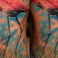 Realistic Side Flamingo tattoo by Delirium Tattoo