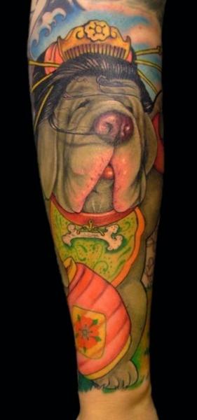 Arm Fantasy Dog Tattoo by Ed Perdomo