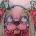 Fantasy Flower Rabbit Breast Deer tattoo by Ed Perdomo