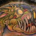 Fantasy Head Fish tattoo by Ed Perdomo