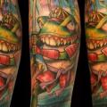 Fantasie Bein Samurai Frosch tattoo von Ed Perdomo