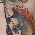 Fantasy Side Dinosaur tattoo by Ed Perdomo