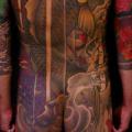 tatouage Japonais Retour Carpe Cible Carpe Koï Corps par Yellow Blaze Tattoo