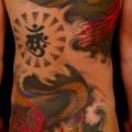 Нога Япония Спина Дракон Попа Тело татуировка от Yellow Blaze Tattoo