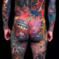 tatuaggio Giapponesi Schiena Samurai Sedere Corpo di Yellow Blaze Tattoo