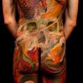 tatuaggio Giapponesi Teschio Schiena Fenice di Yellow Blaze Tattoo