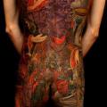 tatuaje Japoneses Mujer Espalda por Yellow Blaze Tattoo