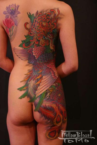 Japanische Rücken Po Phoenix Tattoo von Yellow Blaze Tattoo