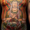 Chest Japanese Buddha Religious Belly tattoo by Yellow Blaze Tattoo