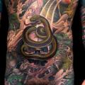 tatuaggio Serpente Petto Gamba Giapponesi Pancia di Yellow Blaze Tattoo