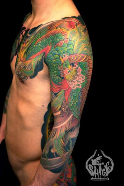 Shoulder Chest Japanese Dragon Tattoo by Yellow Blaze Tattoo