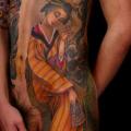 Bein Seite Japanische Geisha Baum tattoo von Yellow Blaze Tattoo