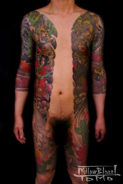 Tatuaggio Spalla Braccio Fianco Giapponesi di Yellow Blaze Tattoo