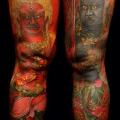 tatuaje Pierna Japoneses Demonio por Yellow Blaze Tattoo