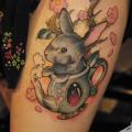 Fantasy Leg Rabbit tattoo by SH TH