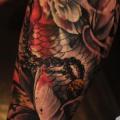 tatuaje Pierna Japoneses Carpa por SH TH