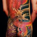 Япония Спина Карп Попа Кои Тело татуировка от Tattoo 77