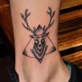 Leg Dotwork Deer tattoo by Tattoo 77