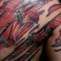 Shoulder Skeleton Scar Muscle tattoo by Heihuotang Tattoo