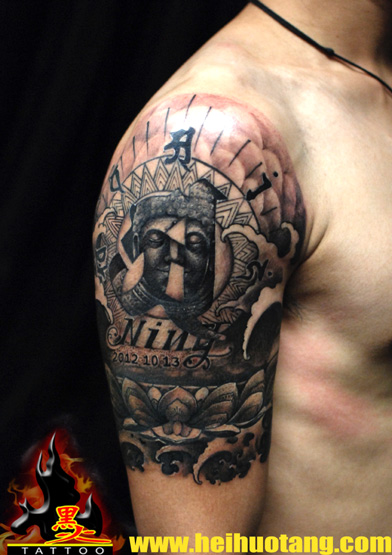 Shoulder Religious Tattoo by Heihuotang Tattoo