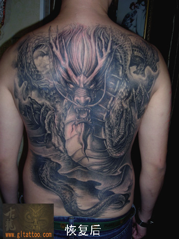 Fantasy Back Dragon Tattoo by GL Tattoo