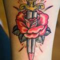 New School Flower Dagger tattoo by GZ Tattoo