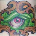 Fantasy Eye Neck tattoo by Elektrisk Tatovering
