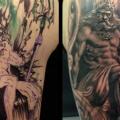 Shoulder Fantasy Neptune tattoo by Elektrisk Tatovering