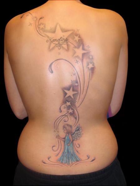 Fantasy Star Back Tattoo by Art and Soul Tattoo