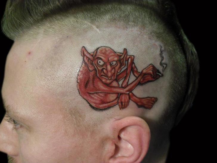 Fantasie Kopf Teufel Tattoo von Art and Soul Tattoo