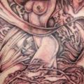 tatuaje Fantasy Mujer Espalda por Borneo Head Hunter